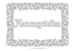 Kolorowanka dla dziecka Kwiaty Ramka