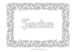 Free colouring Flowers Framework