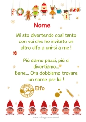 Disegno gratuito Elfo di Natale Missione dell'Elf di Natale Lettere di elfi scherzosi Lettera di Arrivo degli Elfi