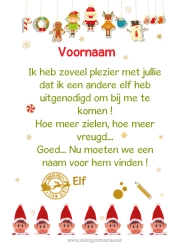 Gratis kleurplaat Kerstelf Kerstelf Opdracht Brieven van ondeugende elfjes Elf Aankomstbrief Extra kerst elf Stoute Kerstelf Ideeën