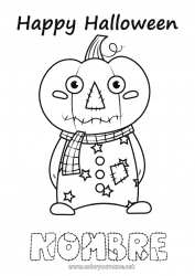 Colorear gratis Disfraz Monstruo Calabaza Inscripción 