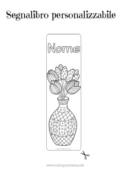 Disegno gratuito Fiori Primavera Segnalibro Vaso Tulipano Mazzo