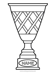 Free colouring Sport Cup, trophy, medal Competitions and awards