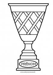 Coloriage gratuit Sport Coupe, trophée, médaille Compétitions et récompenses