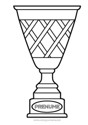 Pagină de colorat personalizată Sport Cupă, trofeu, medalie Competiții și premii