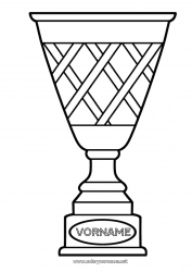 Kostenlose Malvorlage Sport Pokal, Trophäe, Medaille Wettbewerbe und Belohnungen