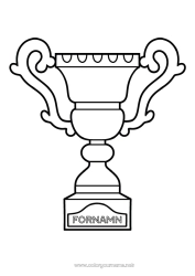 Gratis färgläggning Sport Kopp, trofé, medalj Tävlingar och utmärkelser
