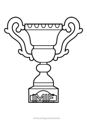 Rysunek za darmo Sport Puchar, trofeum, medal. Zawody i nagrody