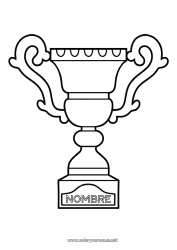 Colorear gratis Sport Copa, trofeo, medalla Competitions and Rewards