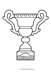 Coloriage gratuit Sport Coupe, trophée, médaille Compétitions et récompenses