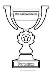 Gratis färgläggning Sport Kopp, trofé, medalj Tävlingar och utmärkelser