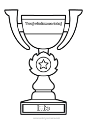 Kolorowanka za darmo Sport Puchar, trofeum, medal. Zawody i nagrody