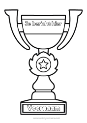 Kleurplaat aanpassen Sport Beker, trofee, medaille Wedstrijden en beloningen