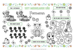 Gratis färgläggning Vår Barnaktiviteter Punkter att koppla ihop Påsk Utskrivbar bordsduk Siffror att koppla ihop