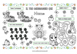 Colorazione gratuita Primavera Attività per Bambini Punti da unire Pasqua Tovaglietta da stampare Unisci i Numeri