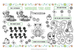 Desen liber de colorat Primăvară Activități pentru copii Puncte de conectat Paște Set de masă de imprimat Numere de Conectat