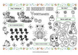 Gratis kleurplaat Lente Activiteiten voor Kinderen Van punt naar punt Pasen Printbare placemat Verbind de Getallen