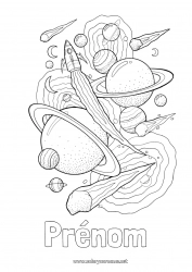 Coloriage gratuit Fusée Véhicules Espace Planètes et système solaire Astronomie Véhicules aériens