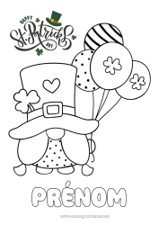 Coloriage gratuit Irlande Fête de la Saint Patrick Gnome