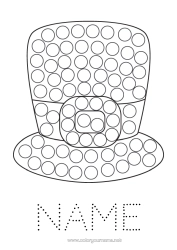 Free colouring Children's activities Ireland St Patrick's Day Hat Spot markers Easy colouring pages