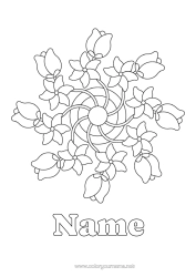 Free colouring Flowers Mandala Tulip Mill Netherlands