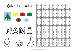 Free colouring Christmas tree Christmas Figure Magic colouring books Children's activities