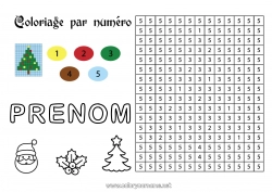 Coloriage gratuit Sapin de Noël Noël Chiffre Coloriages magiques Activités enfants