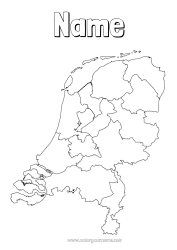 Colouring to customise Geography Country Map Of Countries Netherlands