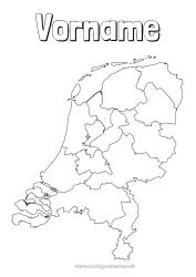 Kostenlose Malvorlage Geografie Land Landkarten Niederlande