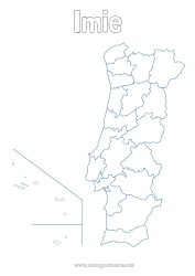 Rysunek za darmo Geografia Kraj Mapa krajów Portugalia