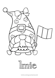 Rysunek za darmo Irlandia Gnom. Flaga