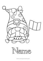 Colouring to customise Ireland Gnome Flag