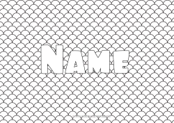 Free colouring Sea Decorated name Zentangle Geometric shapes Decorative background