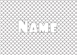 Free drawing Sea Decorated name Zentangle Geometric shapes Decorative background