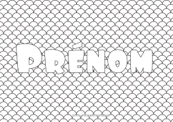 Coloriage gratuit Mer Nom décoré Zentangle Formes géométriques Fond décoratif