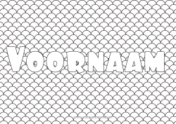 Gratis kleurplaat Zee Gedecoreerde naam Zentangle Geometrische vormen Decoratieve achtergrond