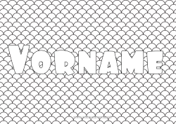 Kostenlose Malvorlage Meer Dekorierter Name Zentangle Geometrische Formen Dekorativer Hintergrund