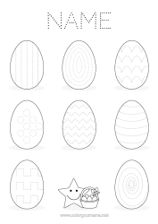 Colouring to customise Children's Activities Easter Eggs Easter Easy Colouring Pages Trace And Colour.