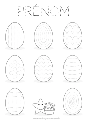 Coloriage gratuit Activités enfants Oeufs de Pâques Pâques Coloriages faciles Trace et colorie