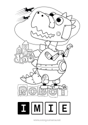 Kolorowanka do personalizacji Robot Dinozaury Zwierzę