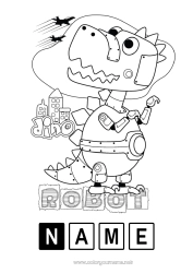 Free coloring Robot Dinosaurs