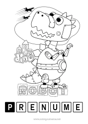 Desen liber de colorat Robot Dinozauri Animal