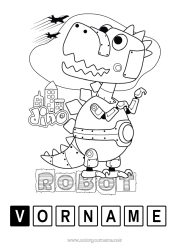 Kostenlose Malvorlage Roboter Dinosaurier Tier