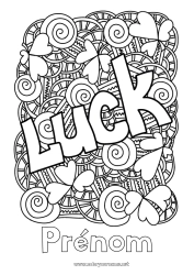 Coloriage gratuit Mandala Chance Trèfle