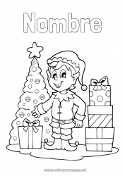 Colorear para personalizar Regalos Elfos de navidad Navidad Dibujos de Elfos para colorear