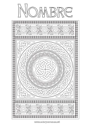 Colorear gratis Mandala Irlanda Día de San Patricio Dibujos complejos para colorear Céltico