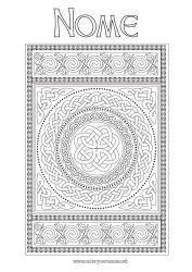 Disegno gratuito Mandala Irlanda Festa di San Patrizio Colorazioni complesse Celtico