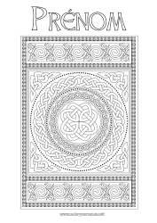 Dessin gratuit Mandala Irlande Fête de la Saint Patrick Coloriages complexes Celtique