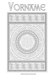 Malvorlage anpassen Mandala Irland St. Patrick's Day Komplexe Ausmalbilder Keltisch