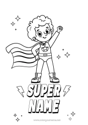 Colouring to customise Boy Hero Super Badge